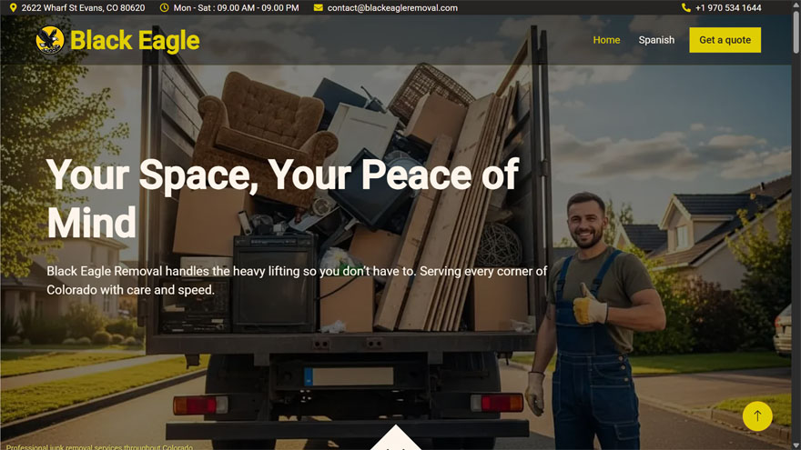 Black Eagle Removal website